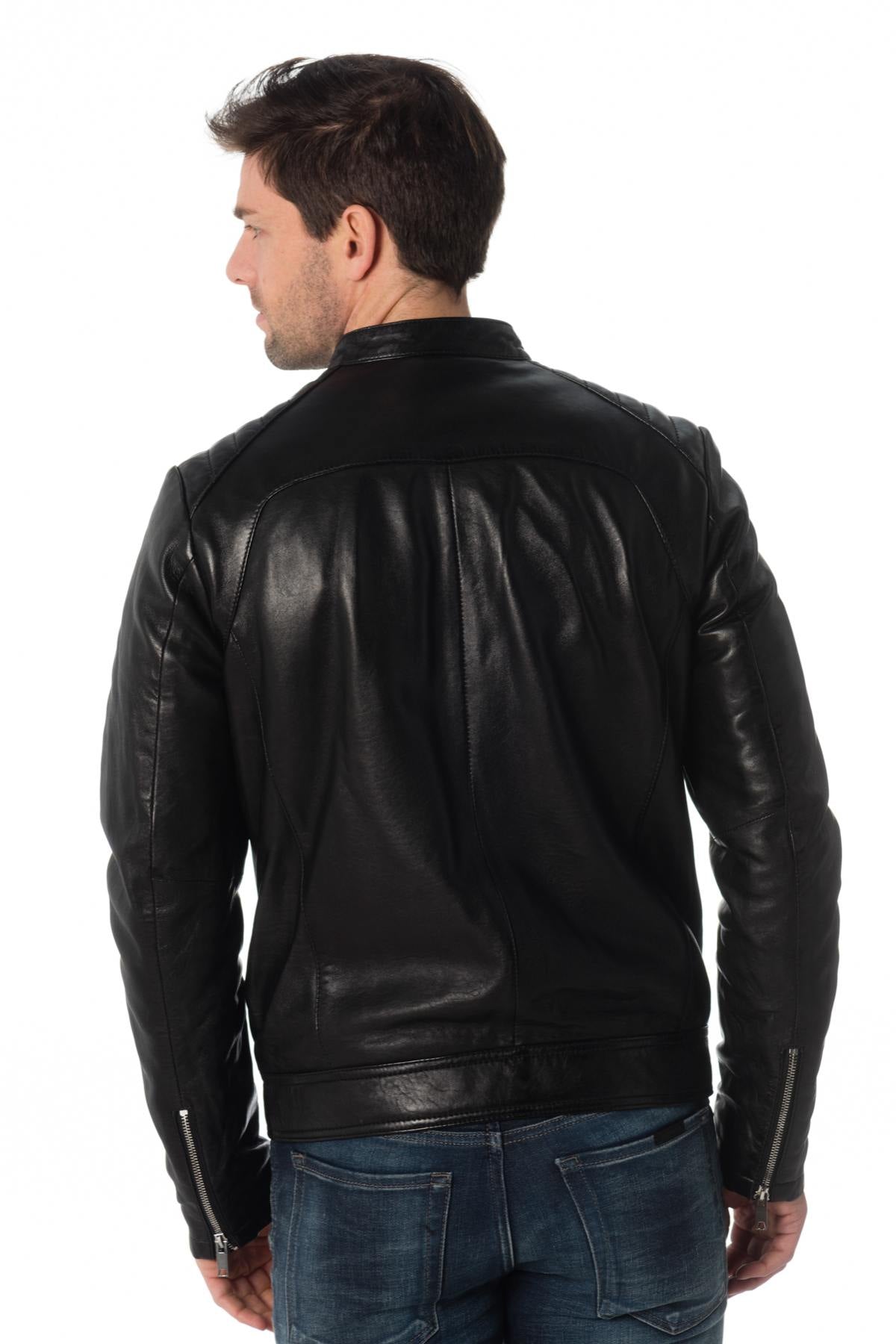 Men's lambskin biker jacket - Image n°5