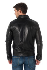 Black lambskin leather jacket - Image n°6