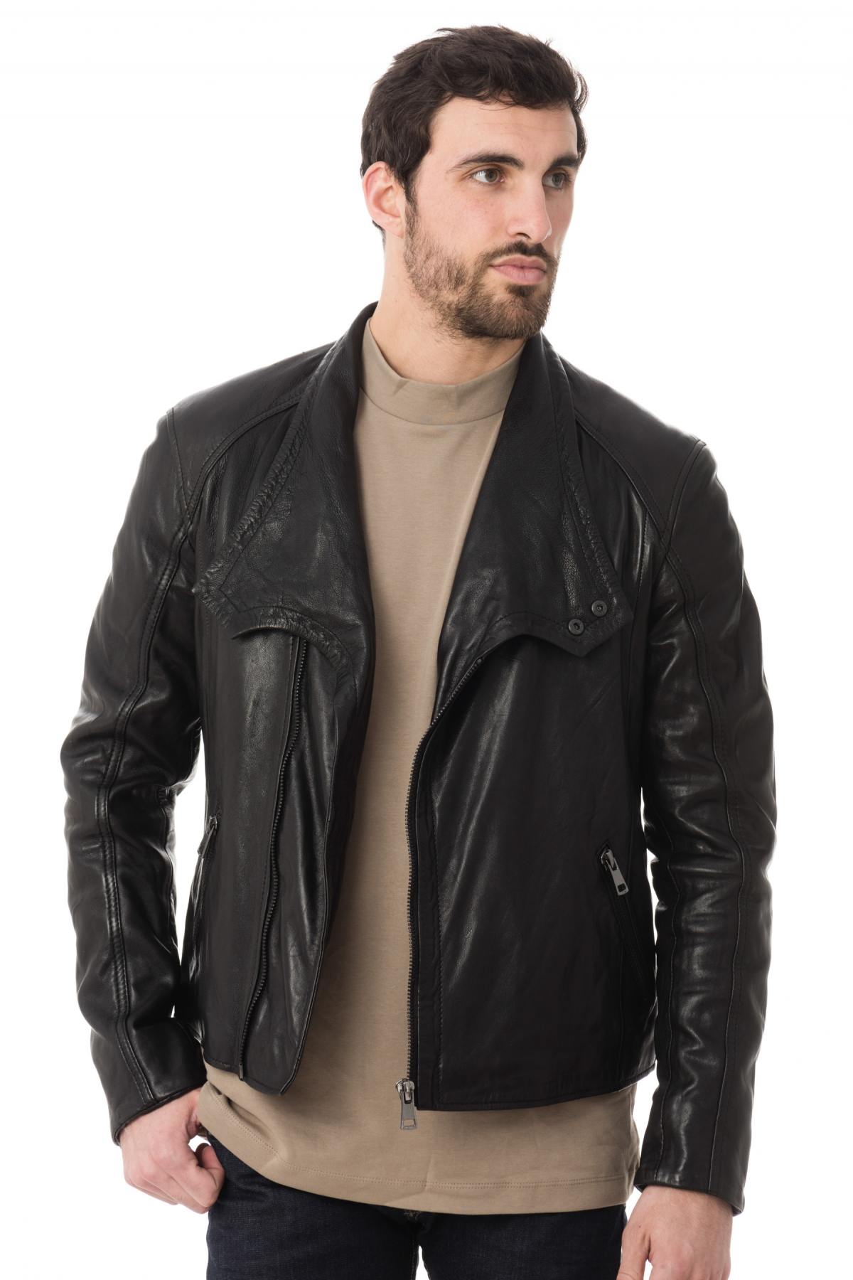 Serge Pariente jacket in black lambskin - Image n°1