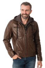 Serge Pariente jacket in brown leather - Image n°5