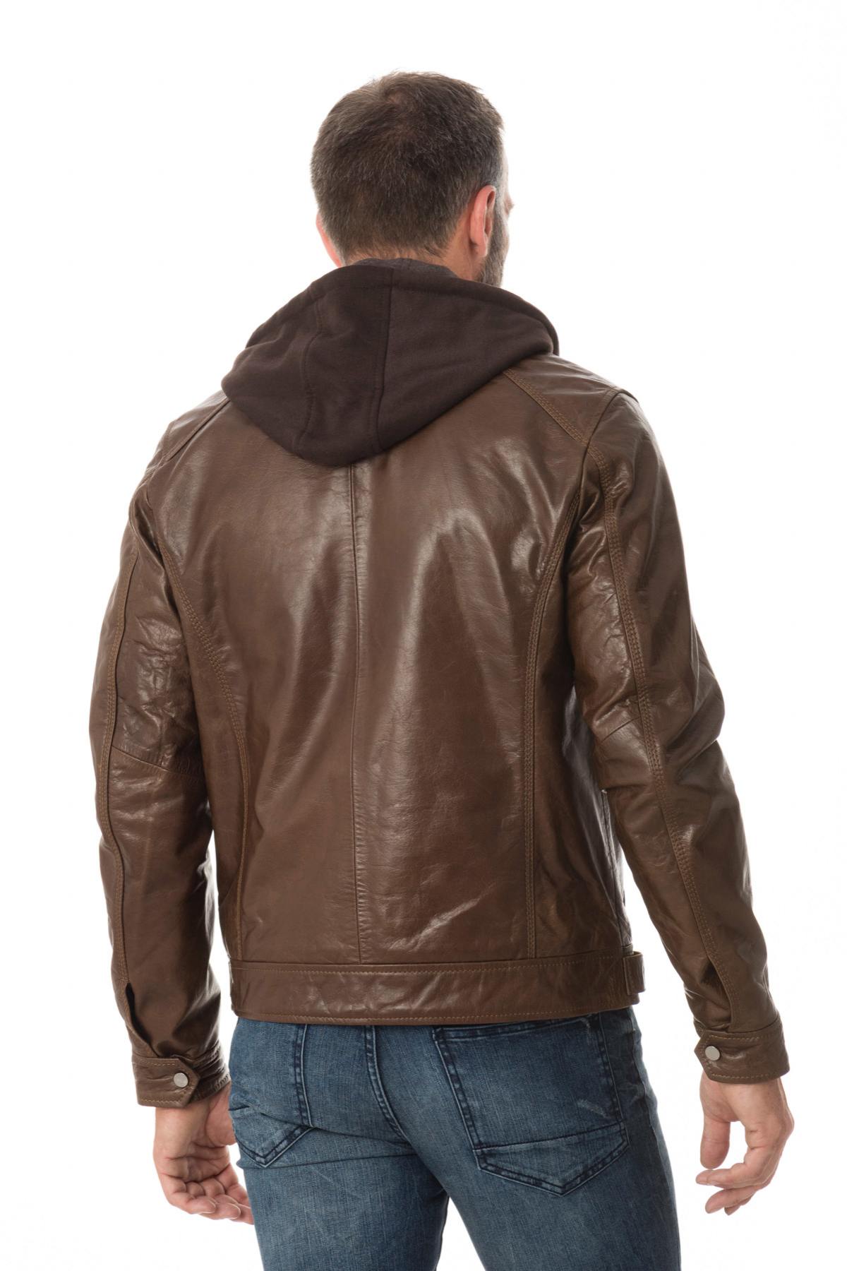 Serge Pariente jacket in brown leather - Image n°8