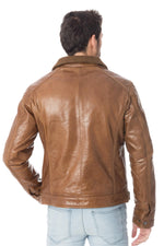 Serge Pariente jacket in oxblood buffalo leather - Image n°5