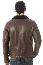 High-collar buffalo leather jacket - Image n°5