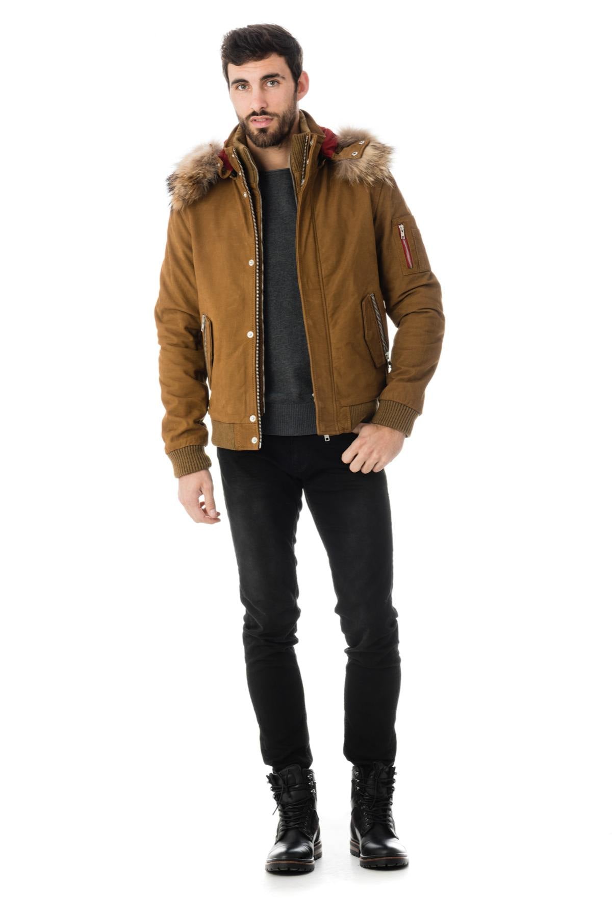 Serge Pariente camel nubuck buffalo leather jacket - Image n°2