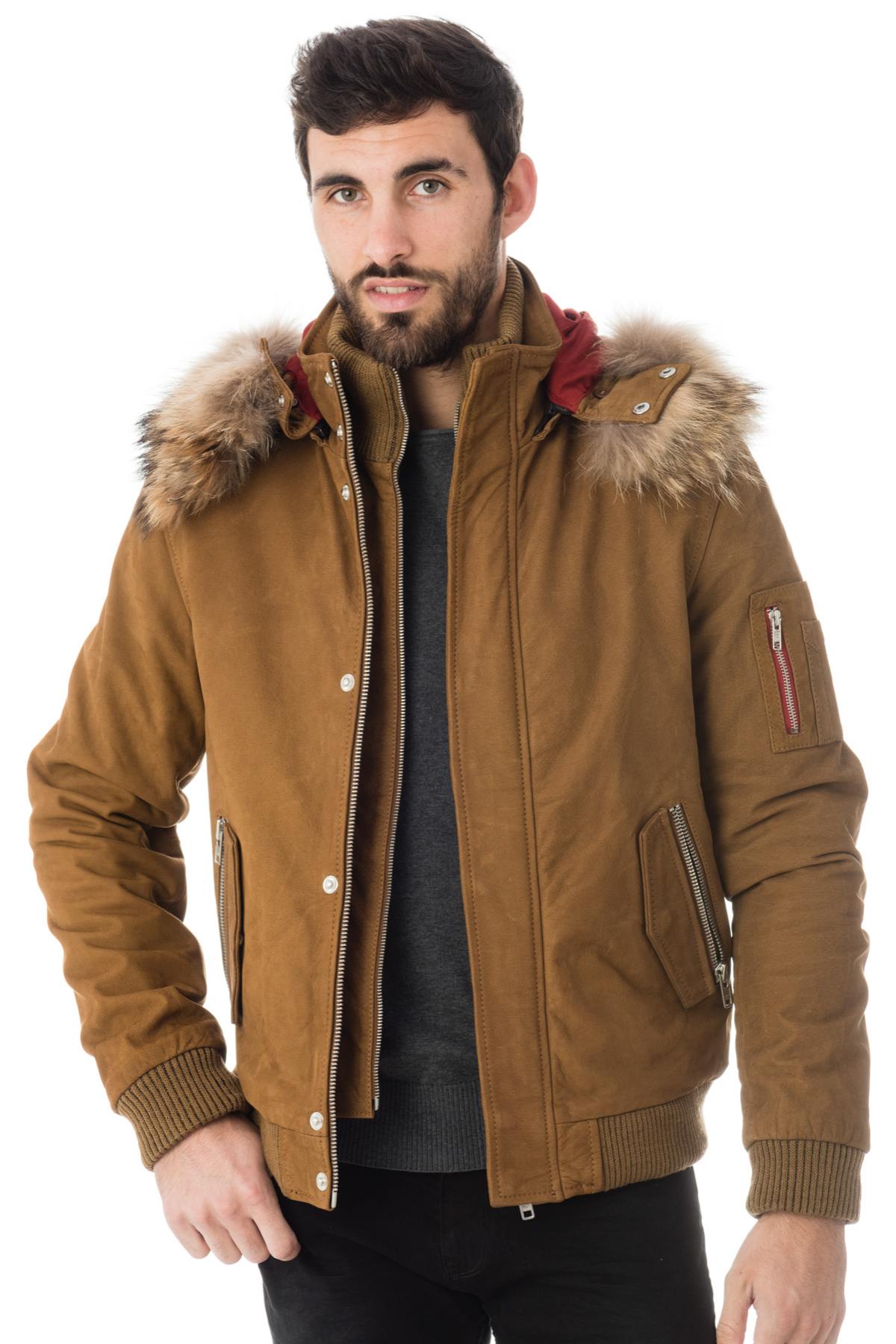 Serge Pariente camel nubuck buffalo leather jacket - Image n°3