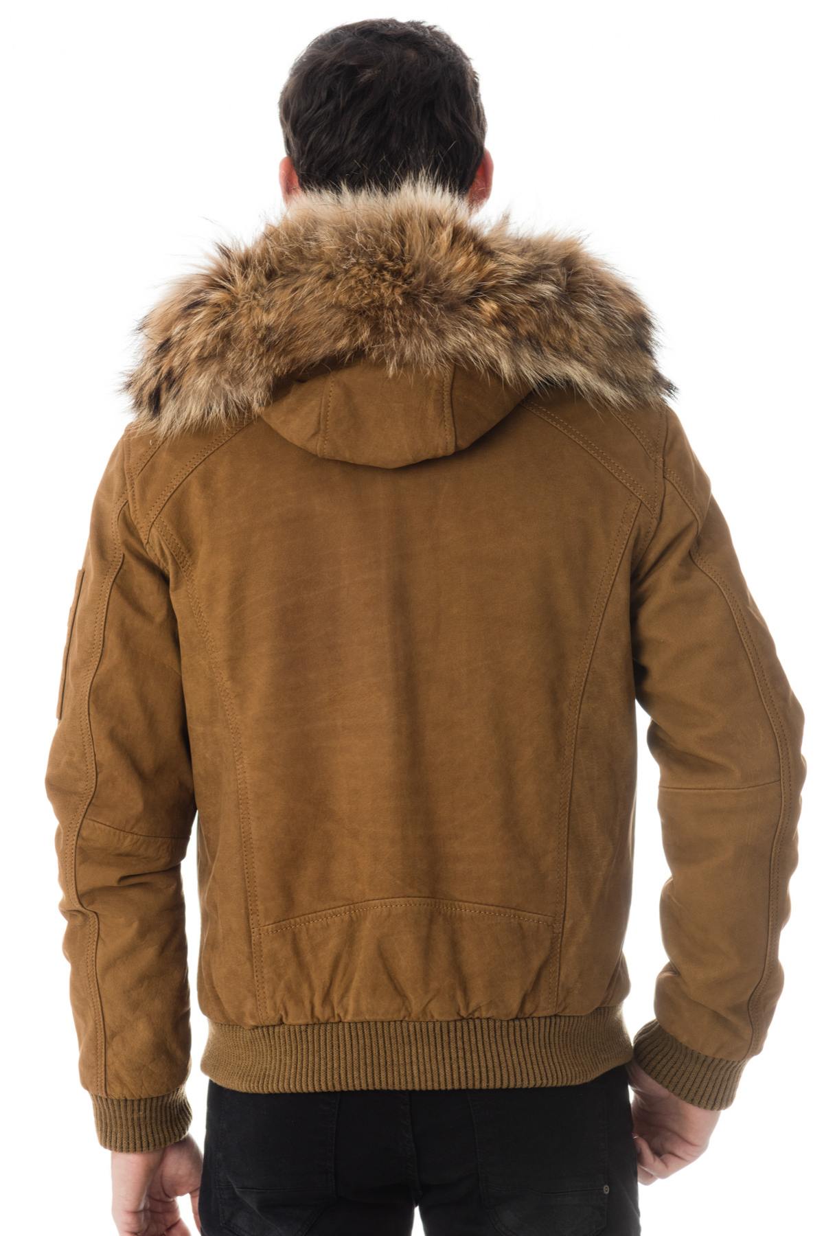 Serge Pariente camel nubuck buffalo leather jacket - Image n°6