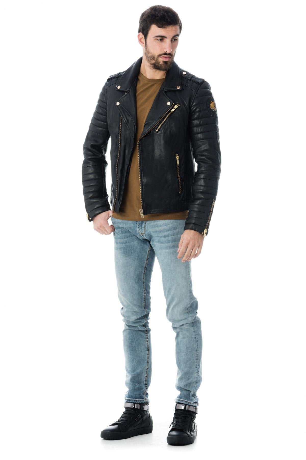 Serge Pariente men's black bear pattern jacket - Image n°3