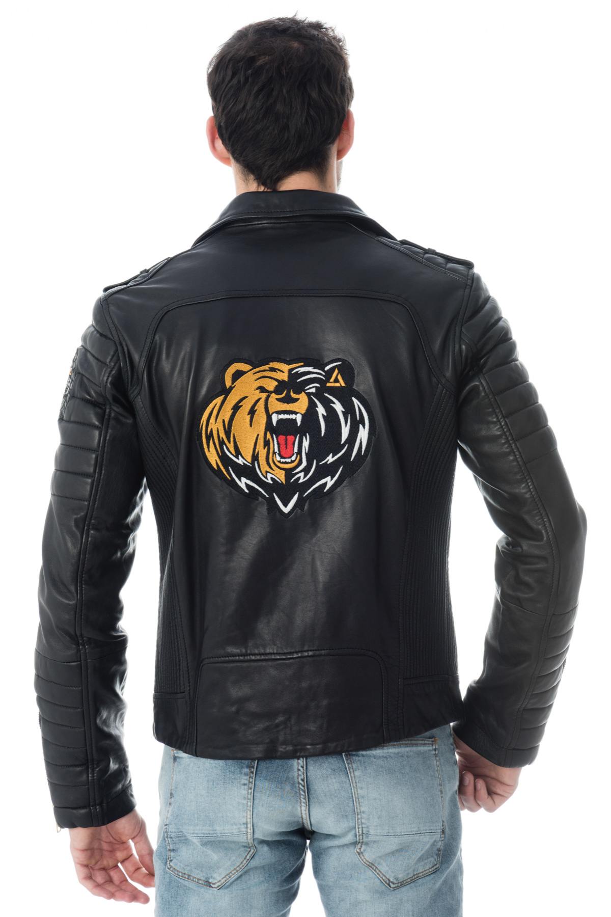 Serge Pariente men's black bear pattern jacket - Image n°2