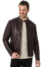 Dark burgundy men's fashion leather - Image n°3