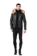 Sheepskin down jacket with fur - Image n°2