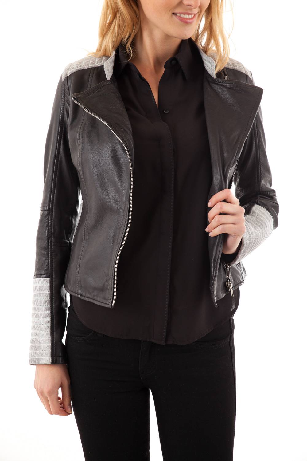 Two-tone model for women by Serge Pariente in lambskin - Image n°2