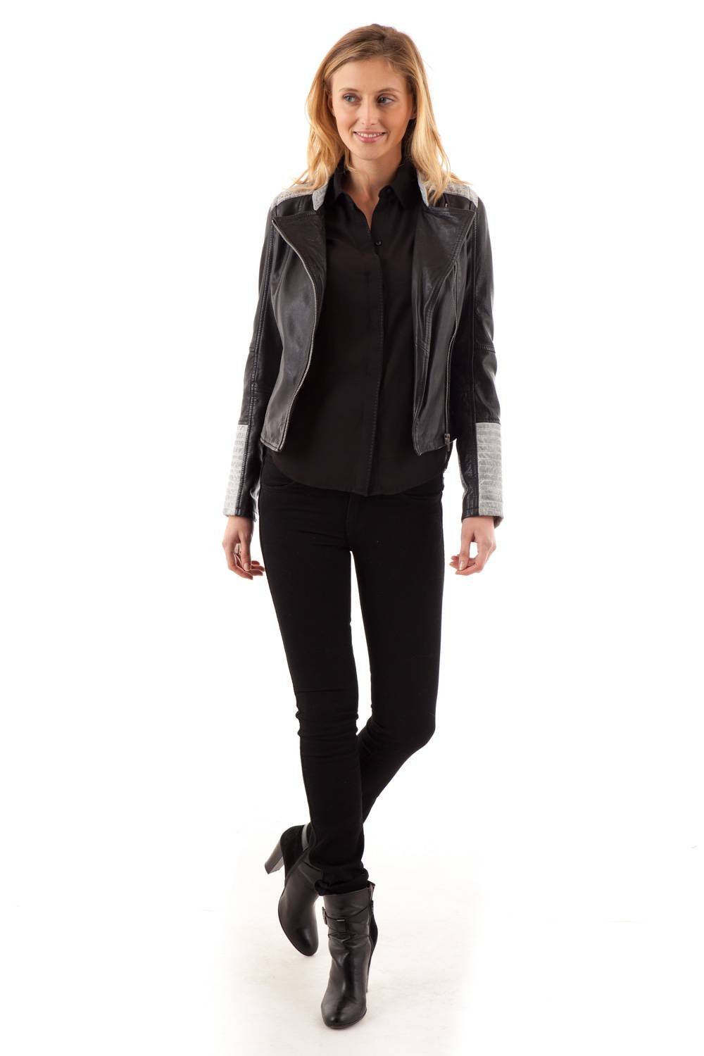 Two-tone model for women by Serge Pariente in lambskin - Image n°6