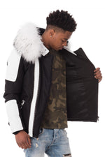 Men's black/white jacket with white collar - Image n°6