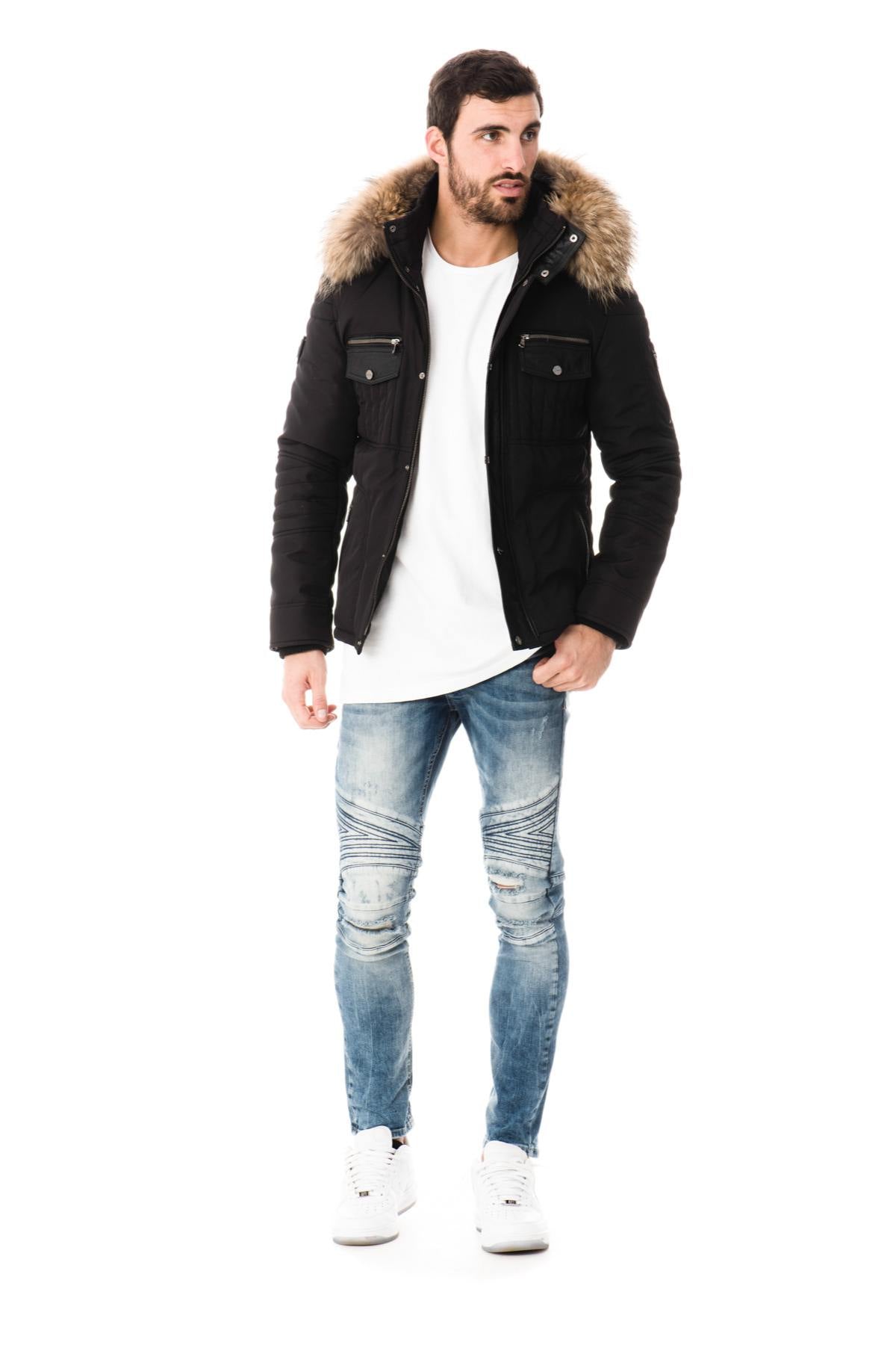 Ventiuno down jacket for men with natural fur - Image n°2