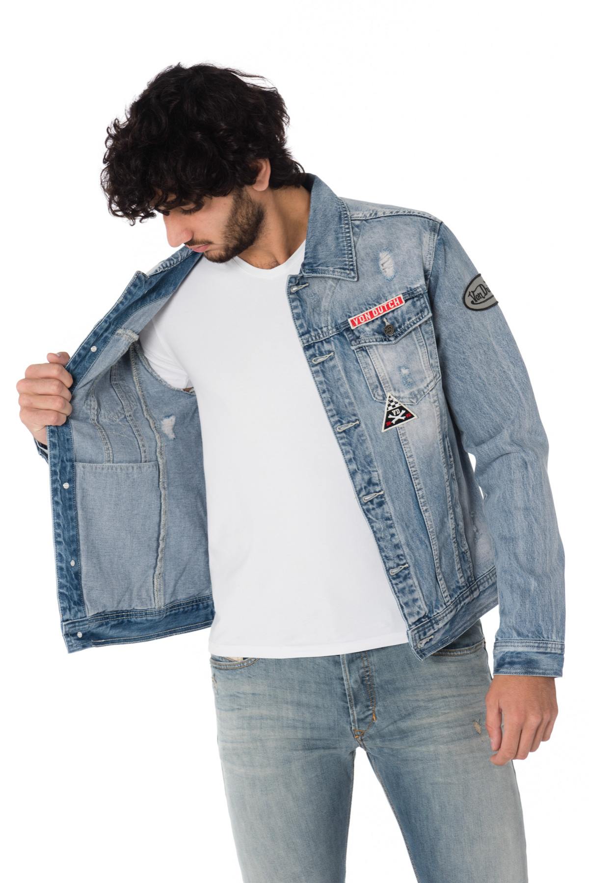 Blue denim jacket with Von Dutch patches - Image n°7