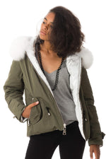 Reversible khaki/white jacket Flo&Clo - Image n°4