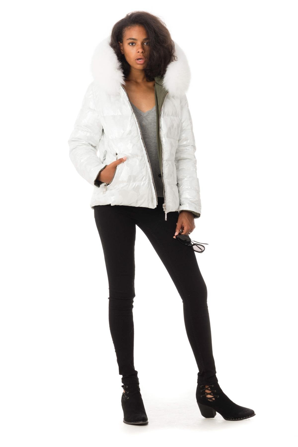 Reversible khaki/white jacket Flo&Clo - Image n°5
