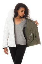 Reversible khaki/white jacket Flo&Clo - Image n°9