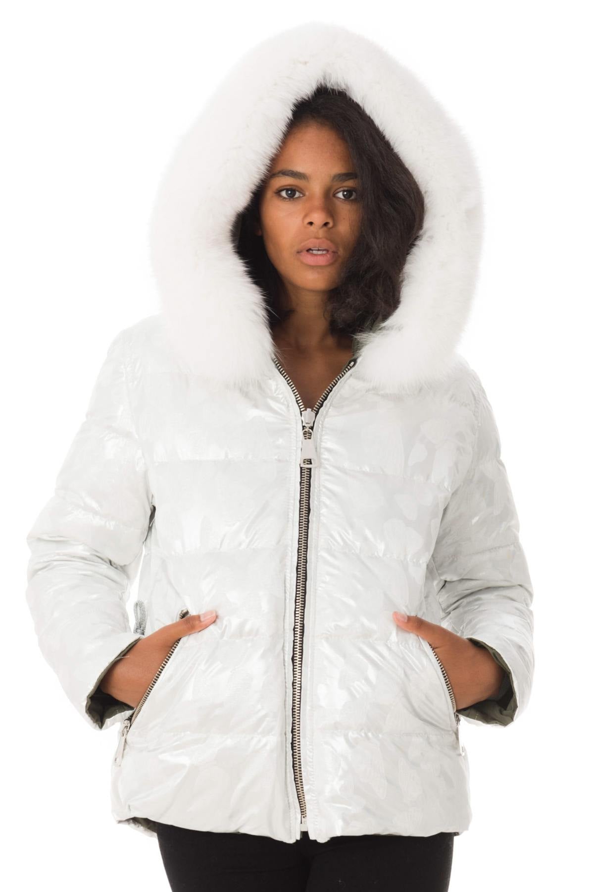 Reversible khaki/white jacket Flo&Clo - Image n°7