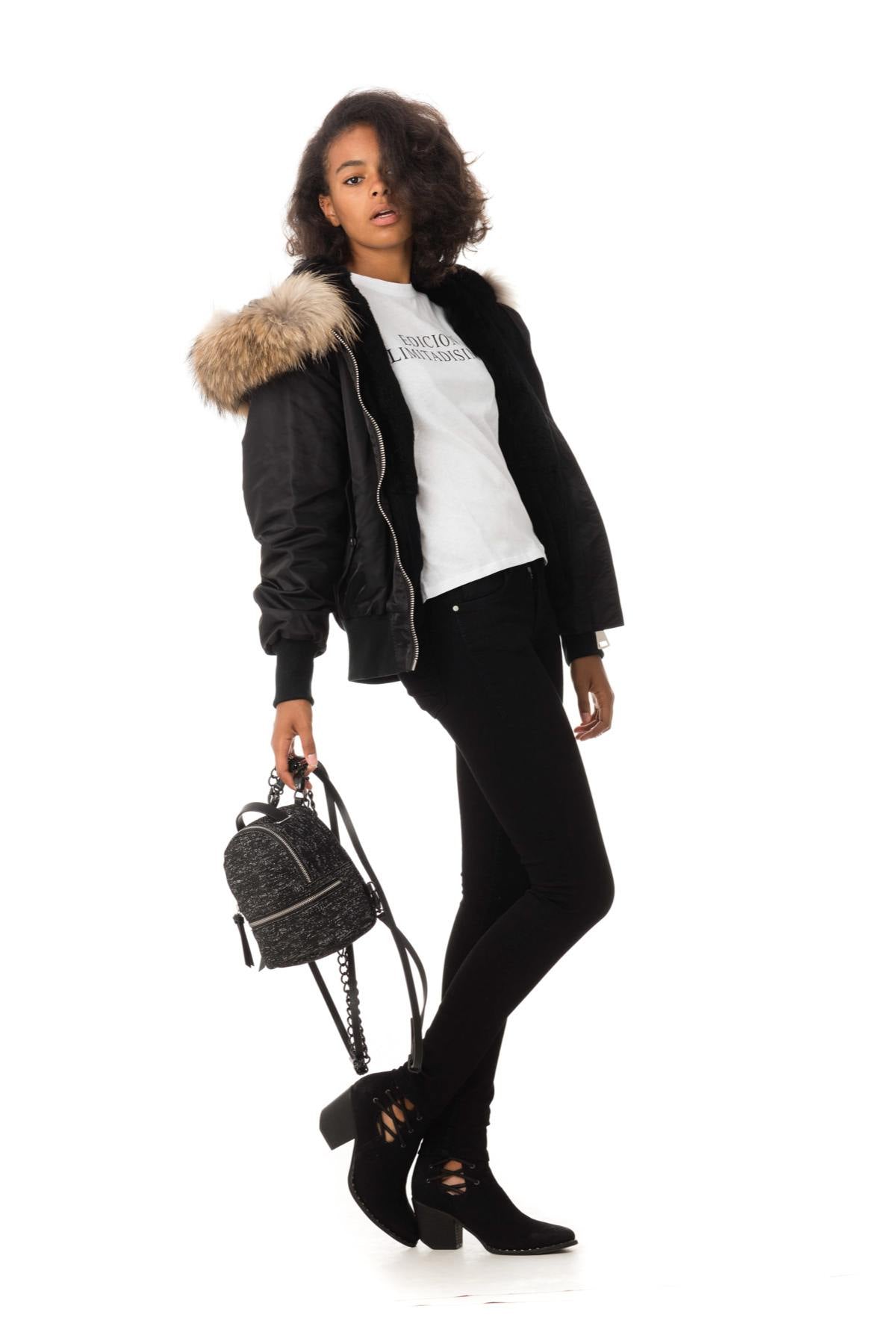 Bomber with fur hood - Image n°2