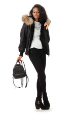 Bomber with fur hood - Image n°6