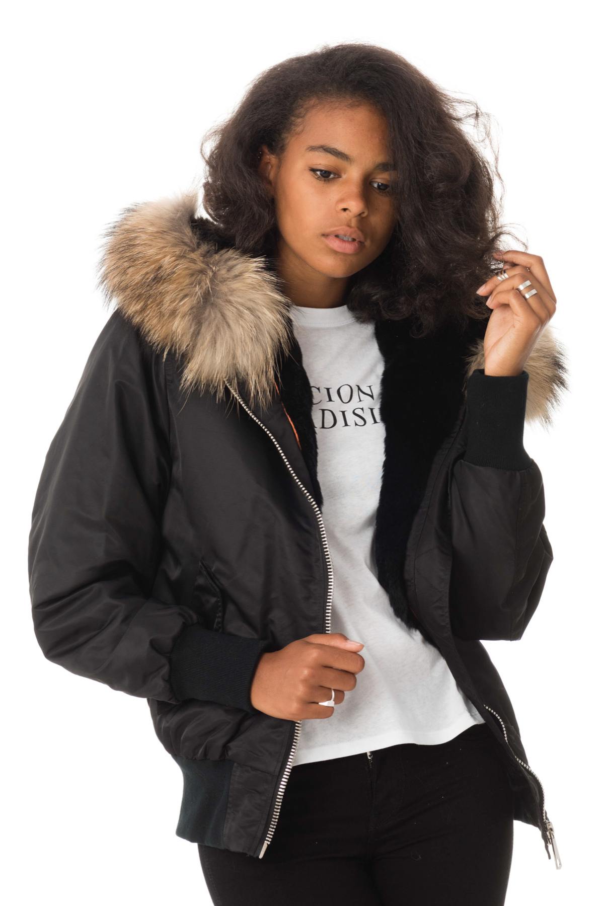 Bomber with fur hood - Image n°3