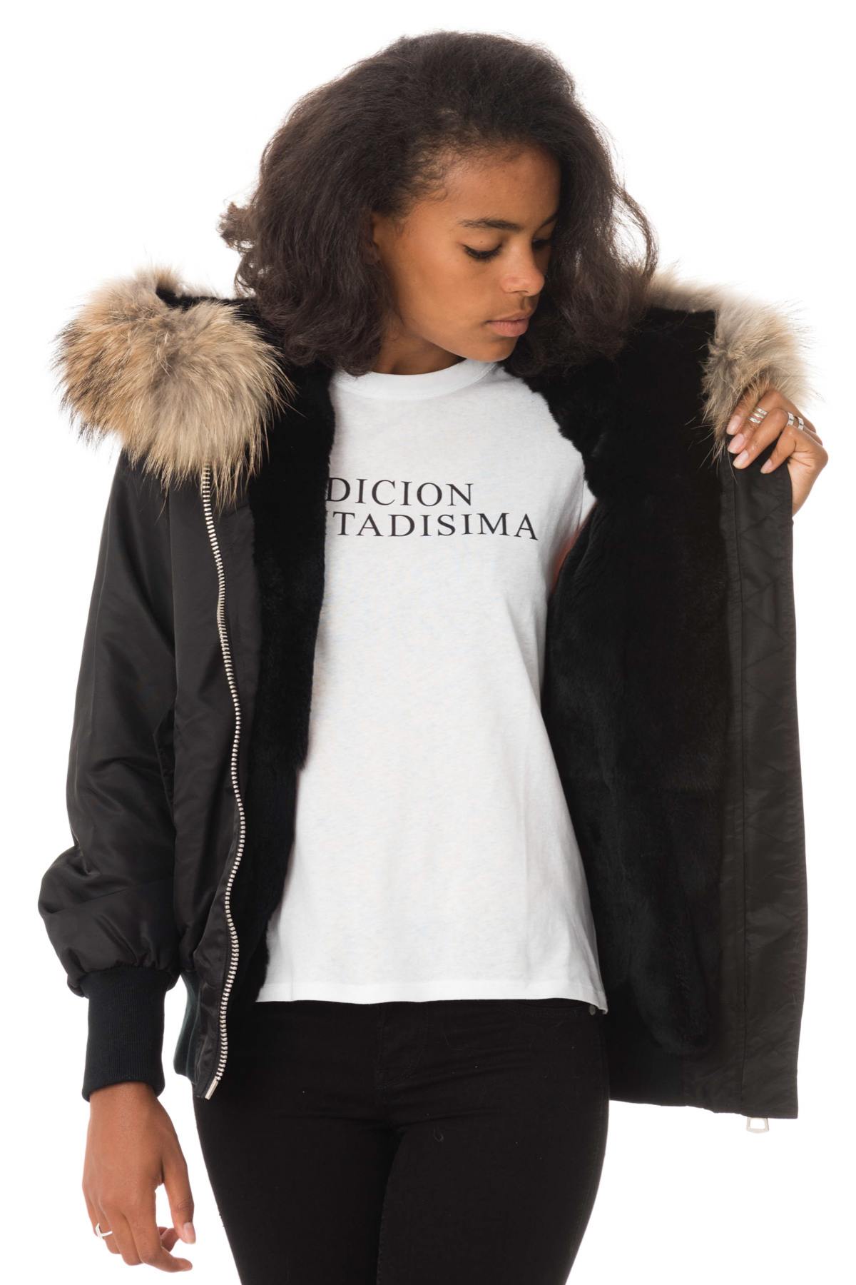 Bomber with fur hood - Image n°7