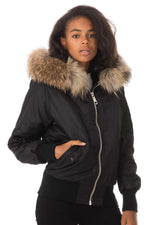 Bomber with fur hood - Image n°1