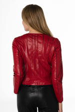 Chic red leather jacket - Image n°4
