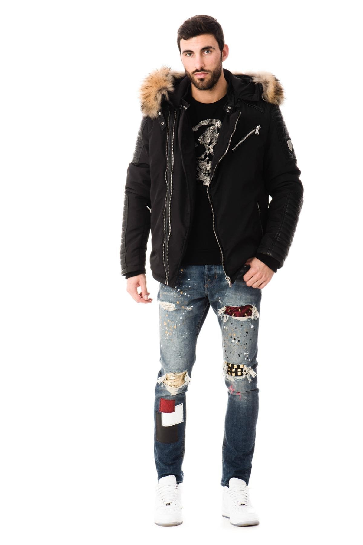 Horspist down jacket with fur collar - Image n°2