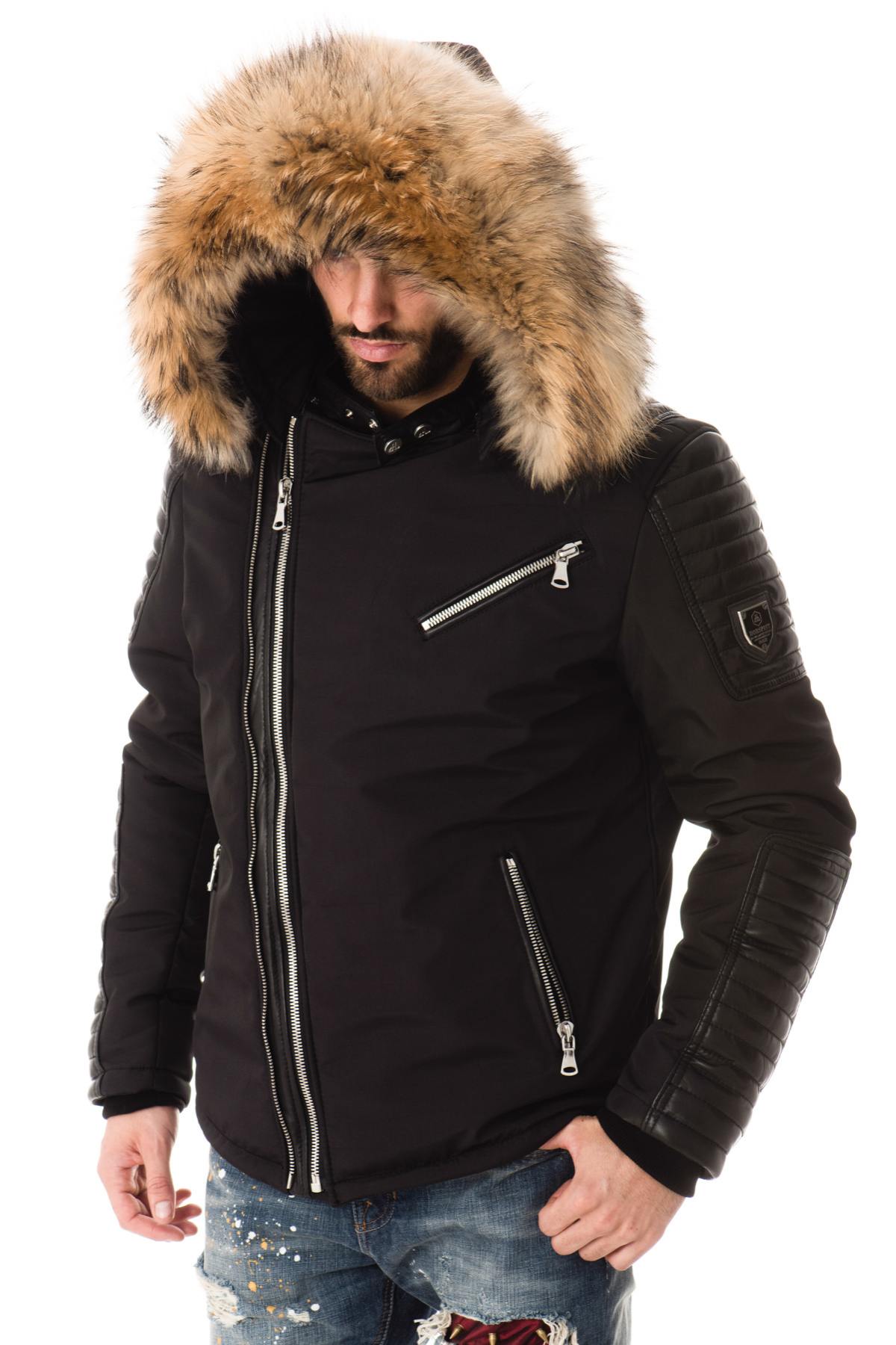 Horspist down jacket with fur collar - Image n°1