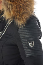 Horspist black down jacket with giant fur - Image n°8