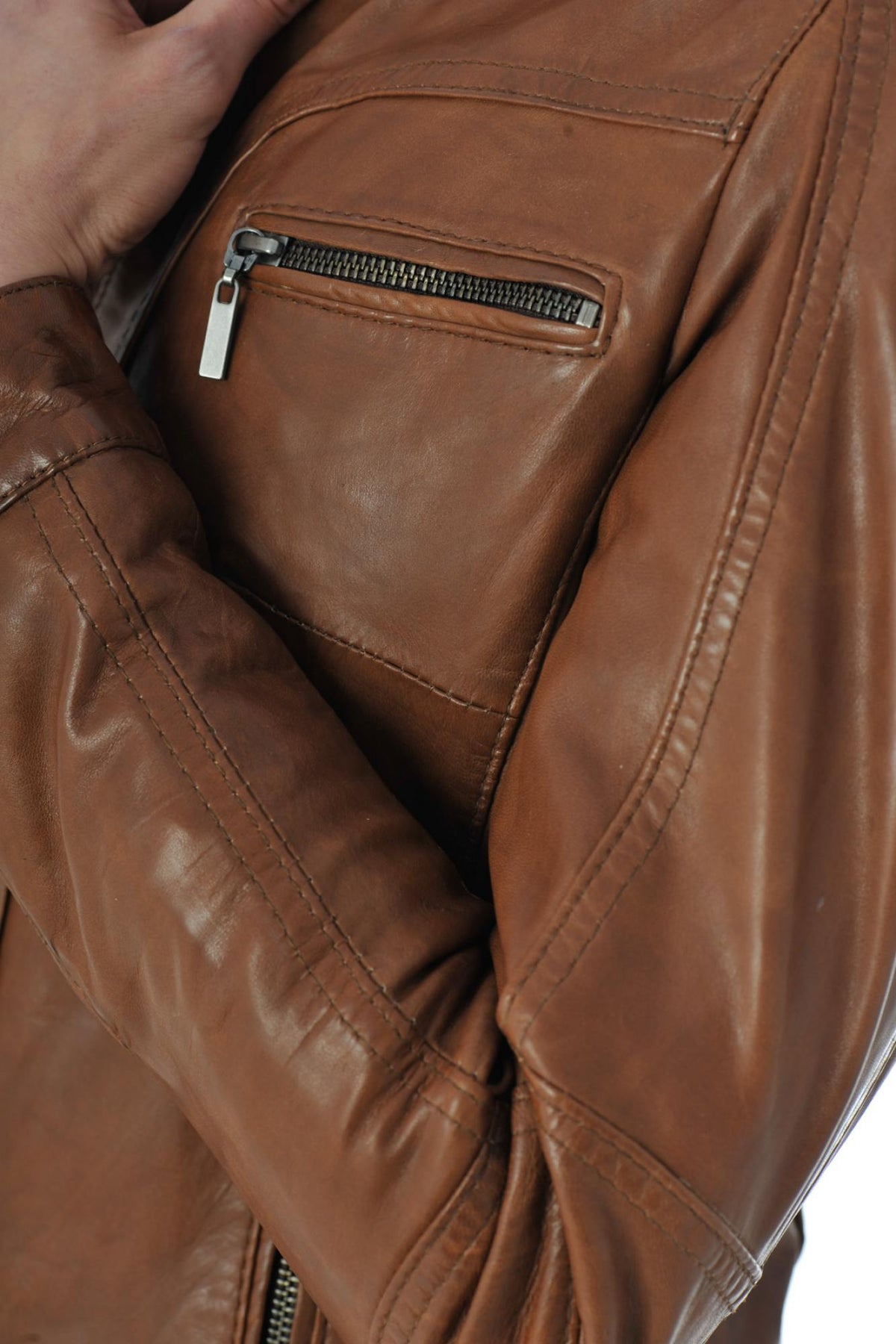 Women's biker collar jacket - Image n°6