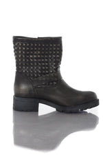 Leather boots with embossed studs - Image n°2