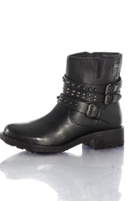 Low studded black leather boots - Image n°7