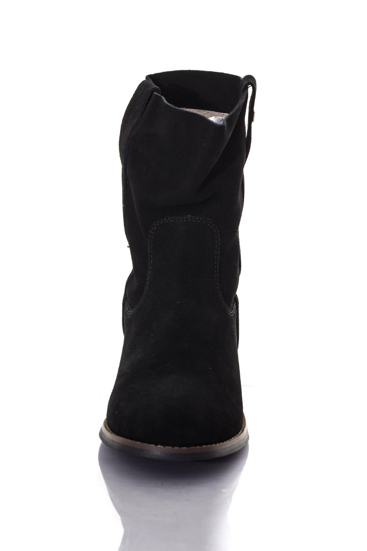 Black suede leather boots - Image n°5