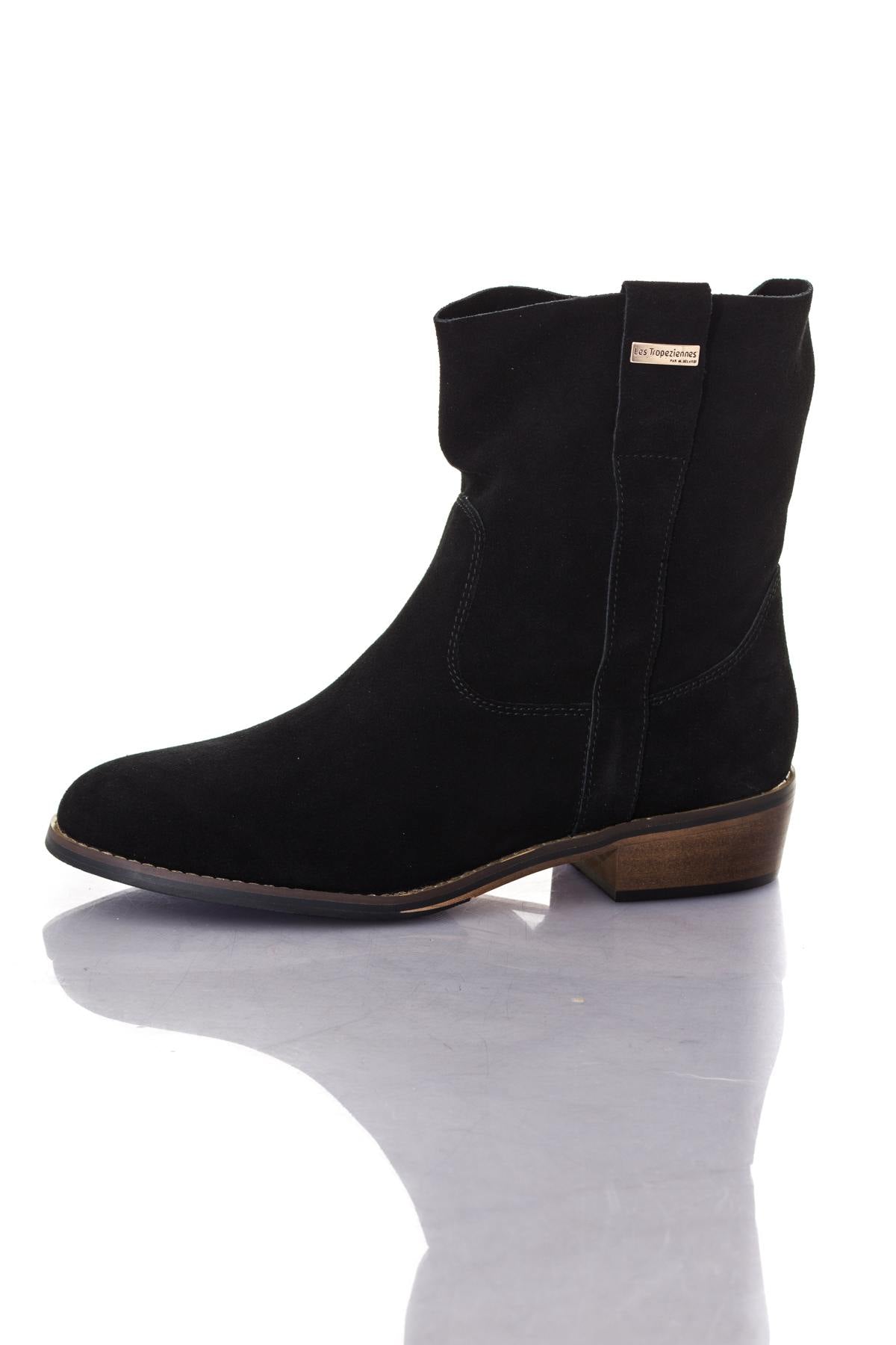 Black suede leather boots - Image n°7