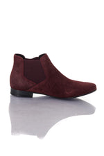 Women's burgundy suede leather boots - Image n°2