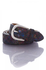 Black belt with colorful patterns - Image n°1