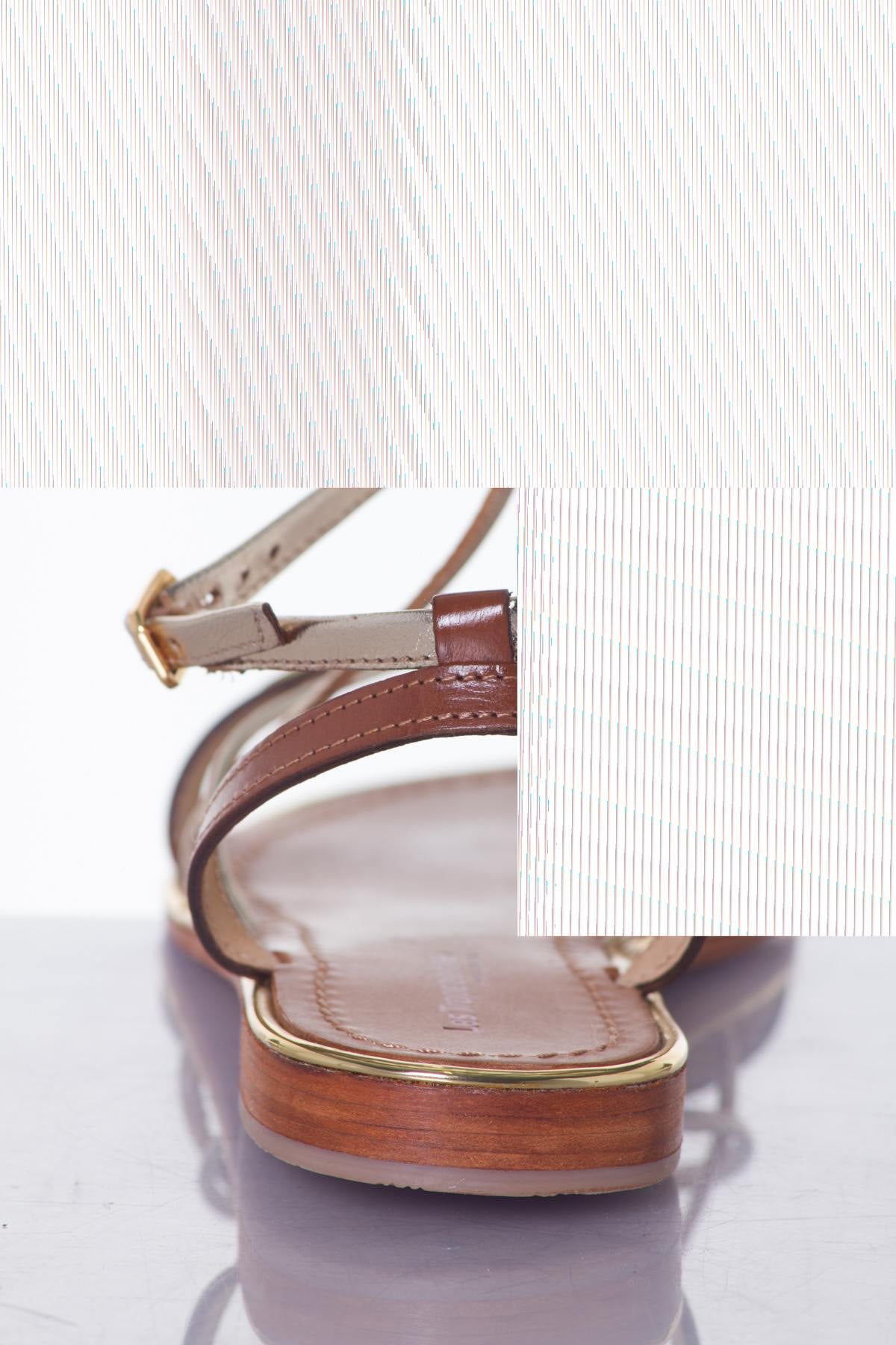 Women's gold and tan sandals - Image n°6