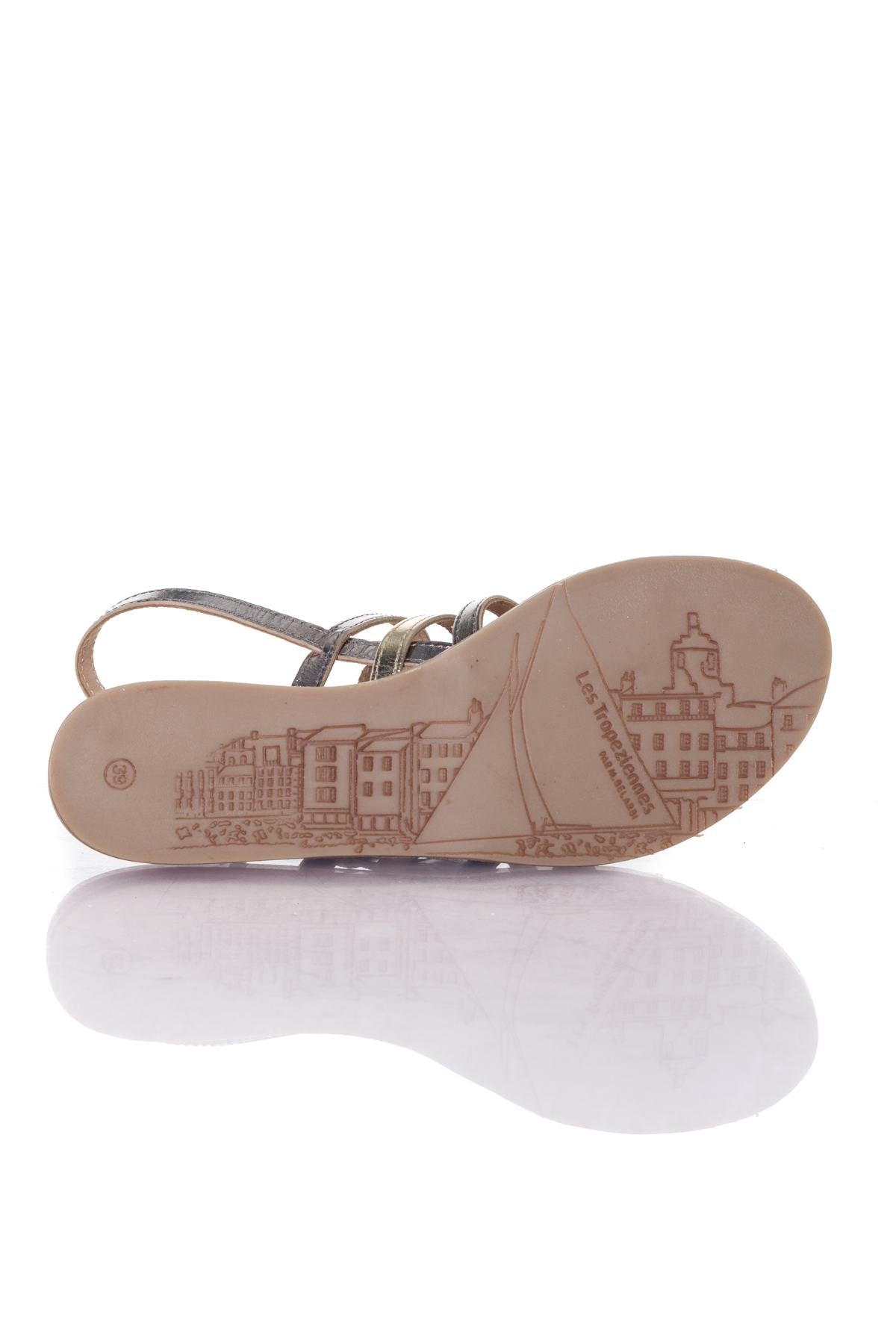 Women's silver gladiator sandals Les Tropéziennes - Image n°4
