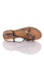 Women's black and gold sandals - Image n°3
