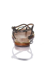 Women's black and gold sandals - Image n°6