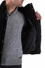 Black bi-material men's down jacket for men - Image n°3