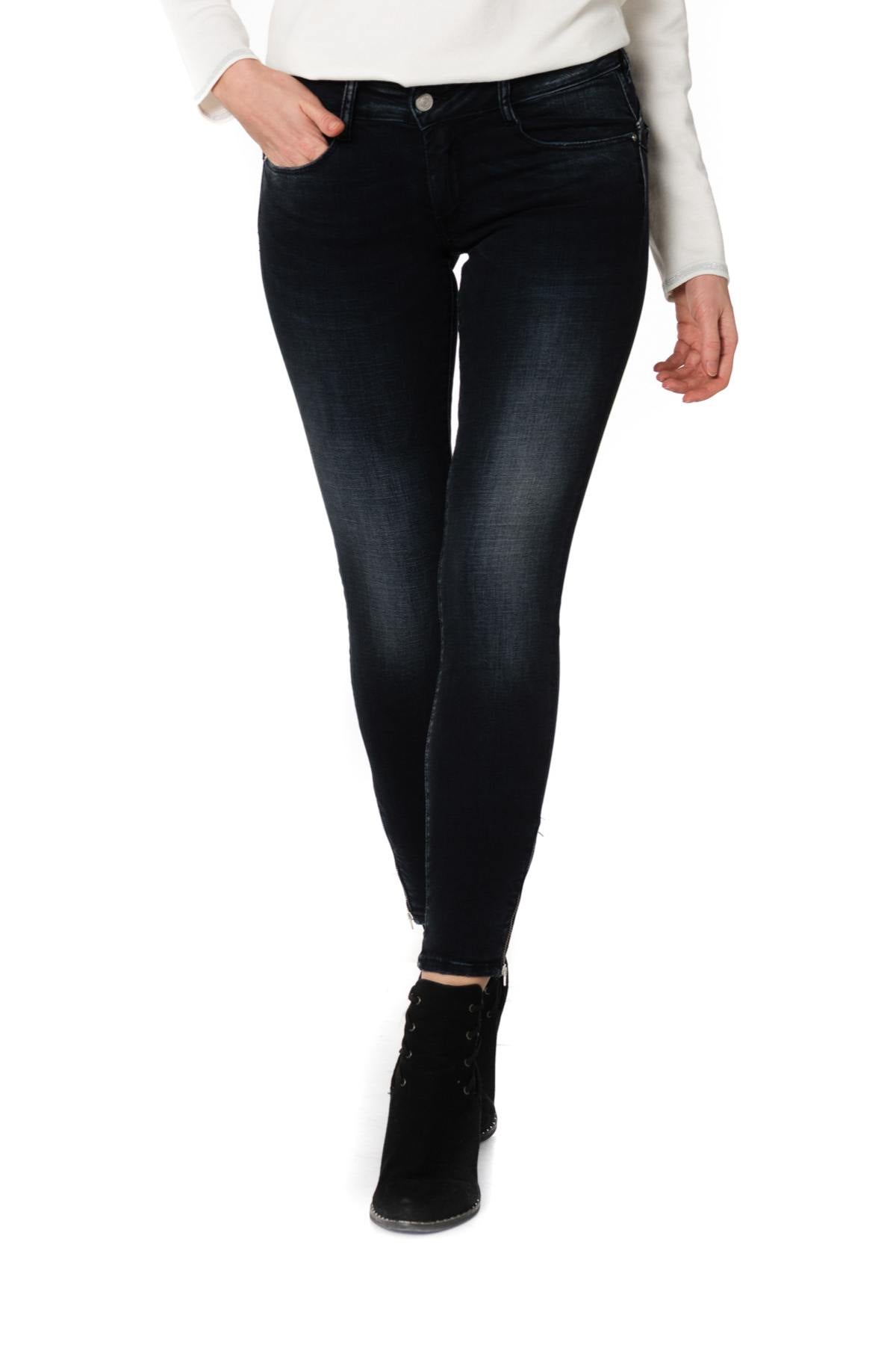 7/8 slim raw blue jeans - Image n°6