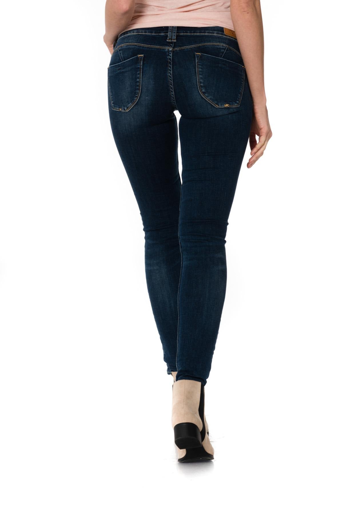 Women's faded blue jeans - Image n°1