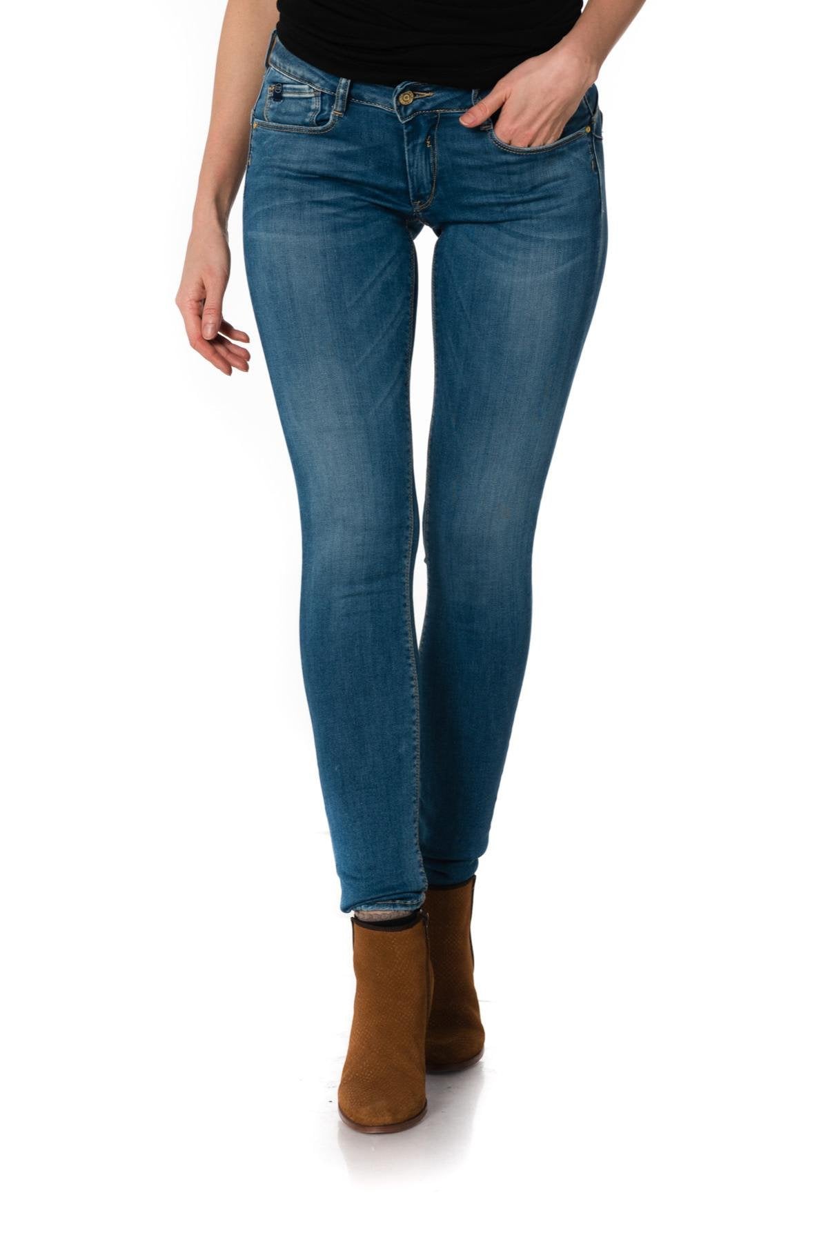 Blue denim slim fit jeans - Image n°1