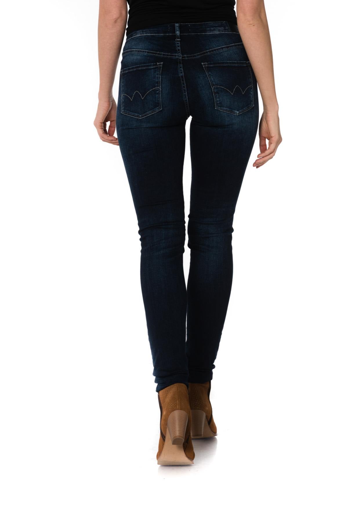 Women's dark blue slim jeans - Image n°7