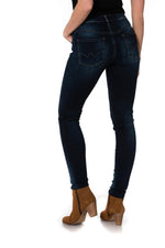 Women's dark blue slim jeans - Image n°2
