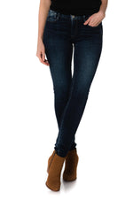 Women's dark blue slim jeans - Image n°8